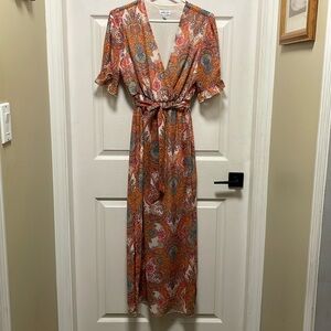 Kate + Lily | Paisley | Maxi | Boho | Open Shoulder Short Sleeve| Dress | Size 8
